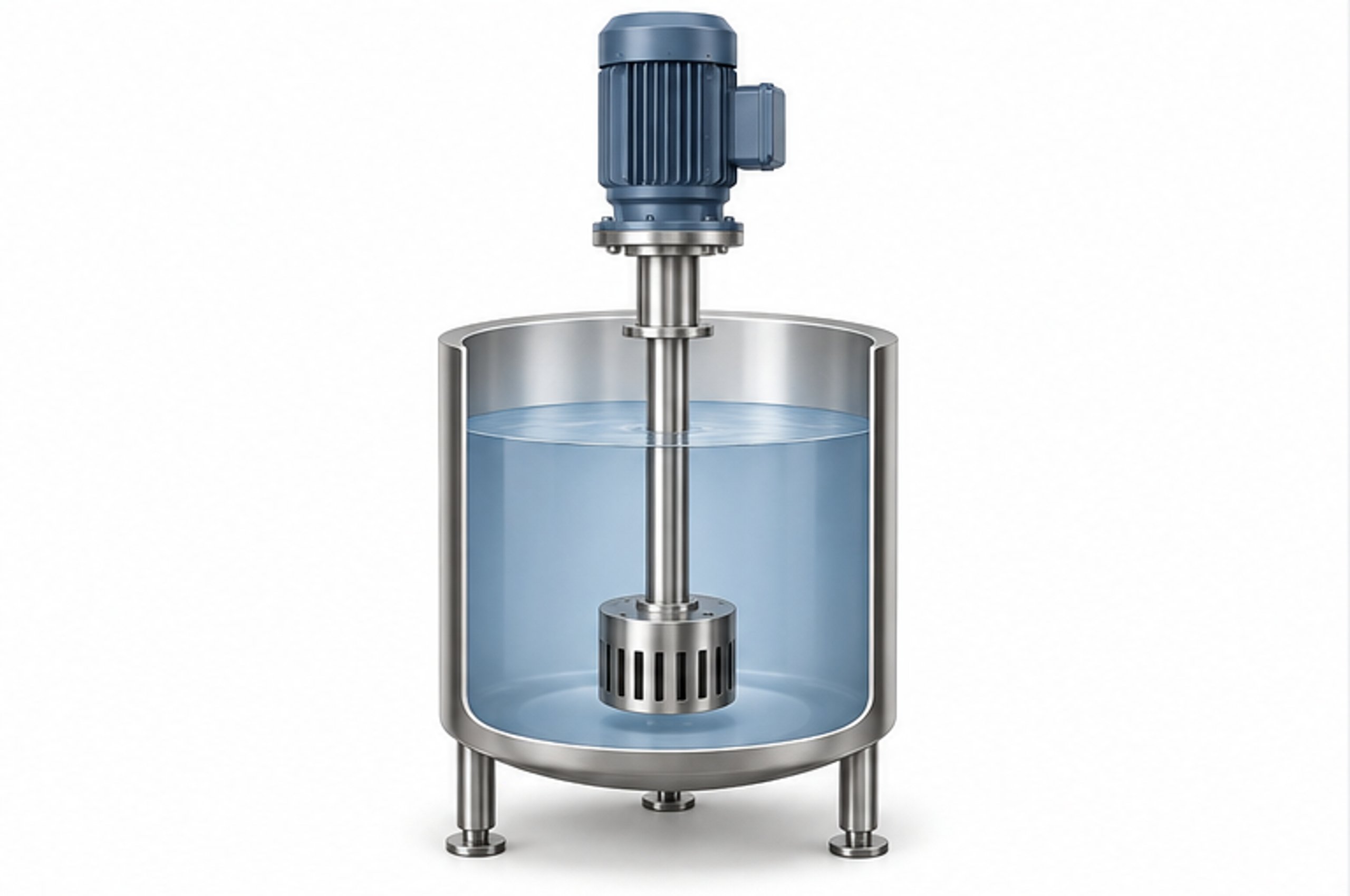 Figure 2.1. Immersed mixing head in a batch vessel. Simplified original illustration of the general arrangement