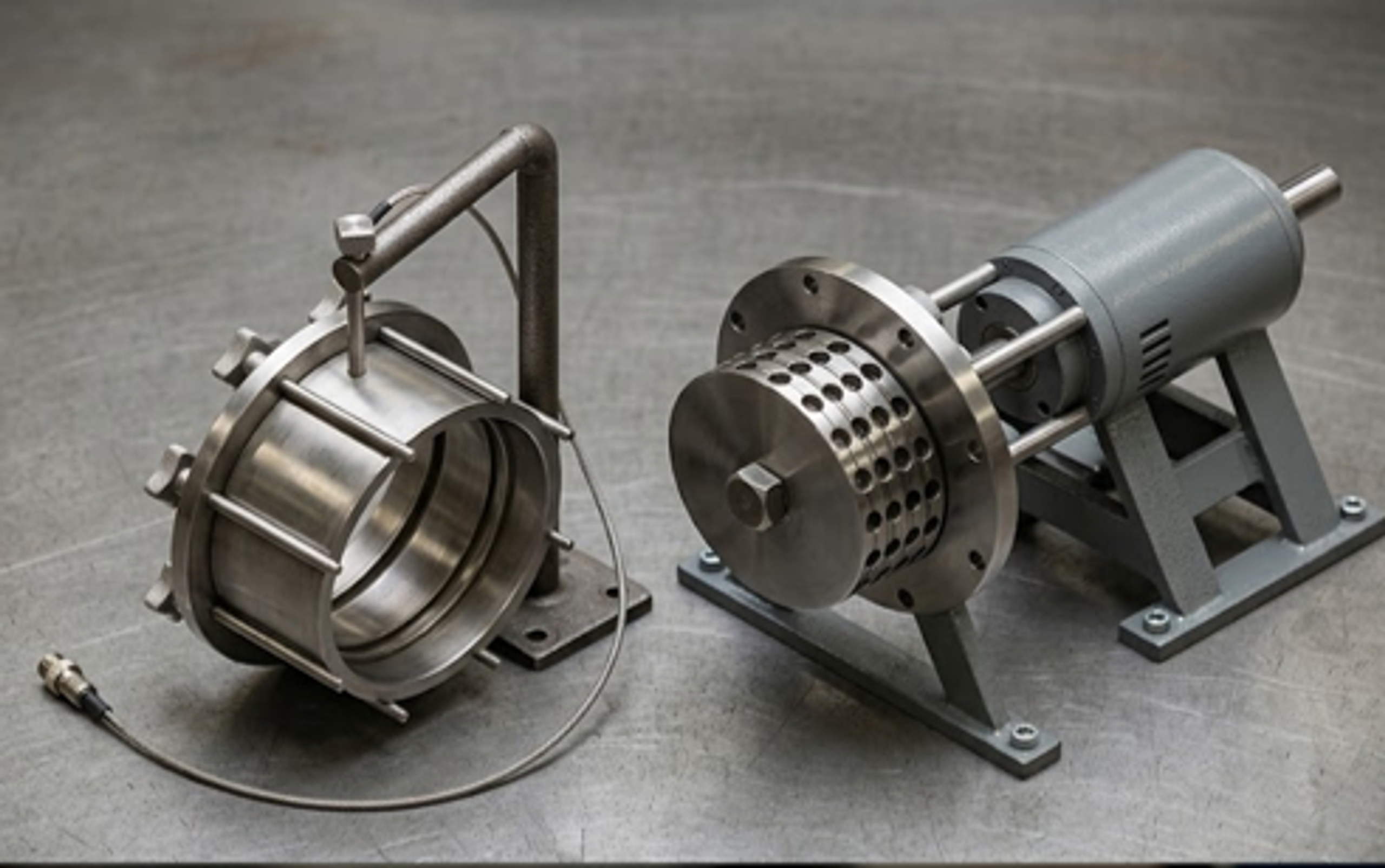 Figure 21. Dynamic controlled cavitation device with a holed rotor and swing open housing for cleaning