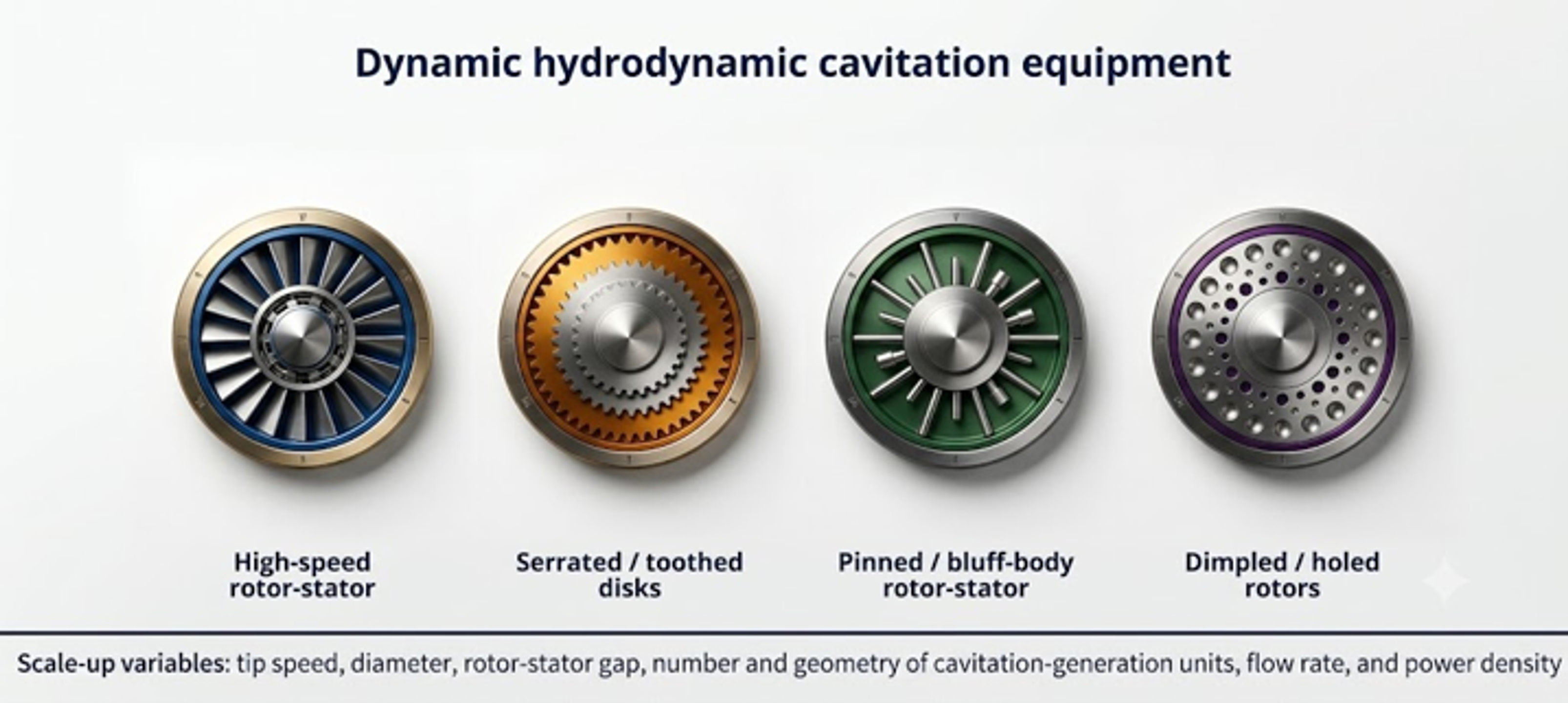 Figure 5.1. Principal dynamic hydrodynamic cavitation device families [32]